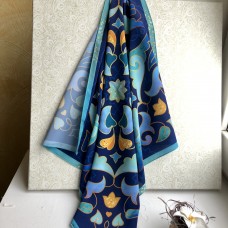 Татарский платок сине-голубой с орнаментом
